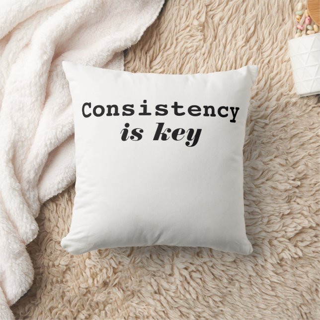 Modern Consistency Is Key Motivational Typography  Cushion (Blanket)