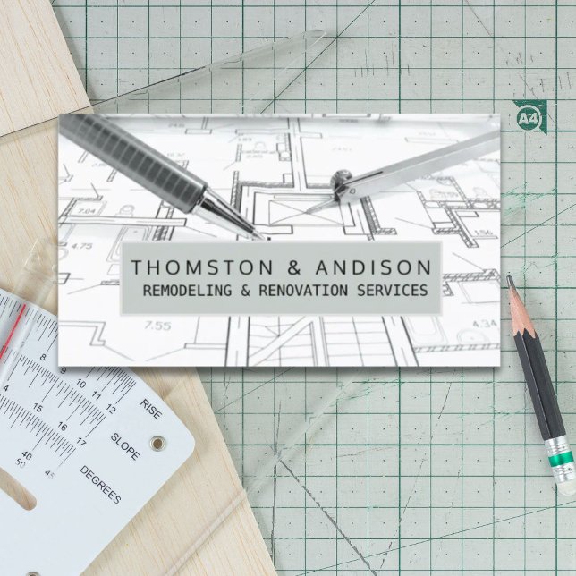 Modern Construction Builder Contractor Architect  Business Card (Modern Construction Builder Contractor Architect Business Card)