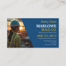 Modern Construction Company Photo Blue & Yellow