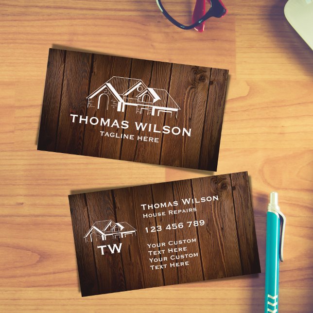 Modern Construction Handyman Carpenter Tools Busin Business Card (Creator Uploaded)