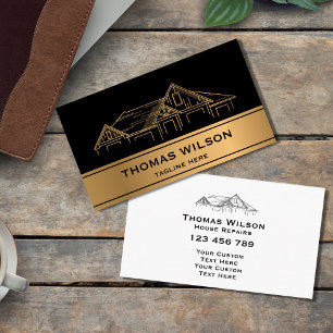 Modern Construction Handyman Carpenter Tools Gold Business Card