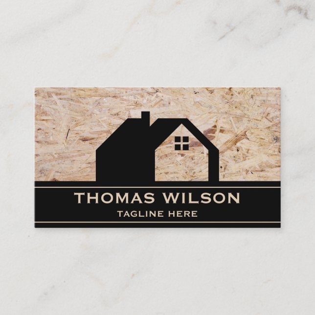 Modern Construction Handyman Carpenter Tools Wood  Business Card (Front)