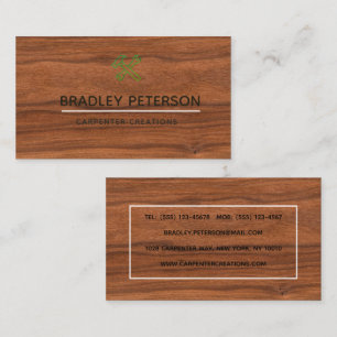 Modern Construction Handyman Carpenter Tools Wood Business Card