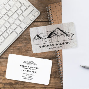 Modern Construction Handyman Carpenter Tools Wood  Business Card