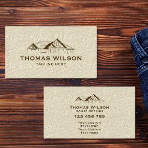 Modern Construction Handyman Carpenter Tools Wood  Business Card