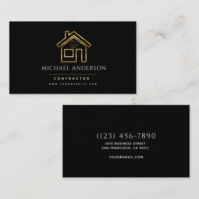 Modern Construction Handyman Carpenter Tools Wood  Business Card (Front/Back)