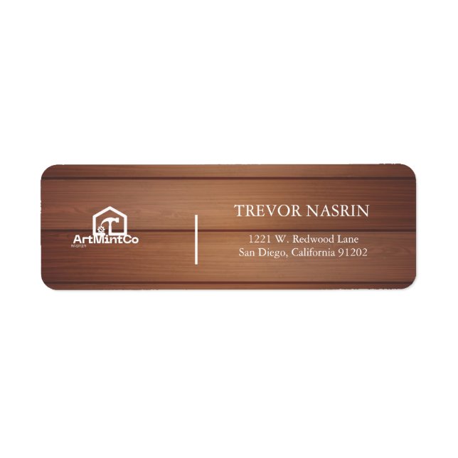 Modern Construction Handyman Carpenter Tools Wood  Return Address Label (Front)