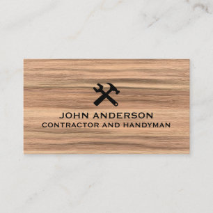Modern Construction Handyman Contractor Renovation Business Card