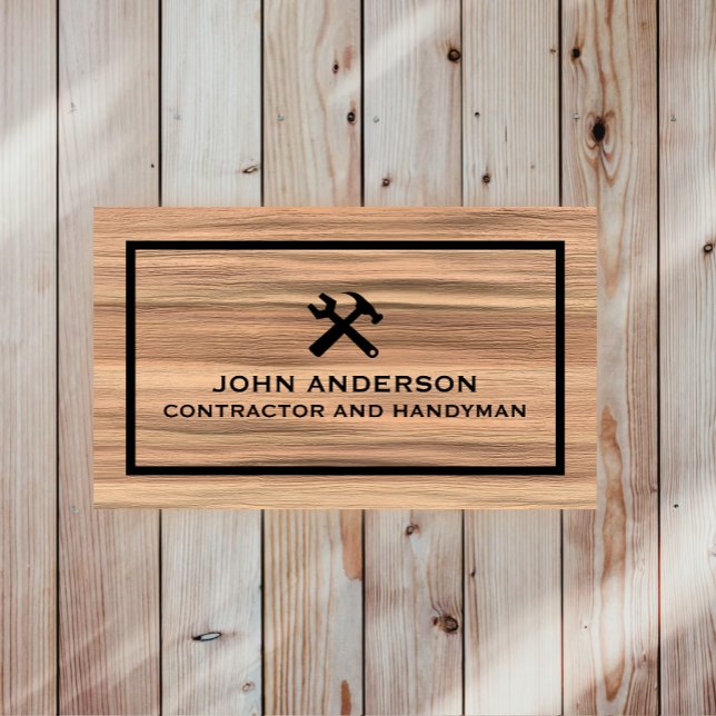 Modern Construction Handyman Contractor Renovation Business Card (Creator Uploaded)