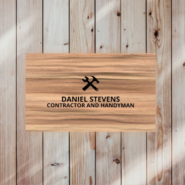 Modern Construction Handyman Contractor Renovation Business Card (Creator Uploaded)