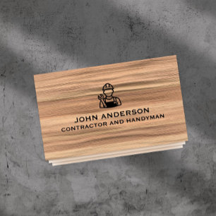 Modern Construction Handyman Contractor Renovation Business Card