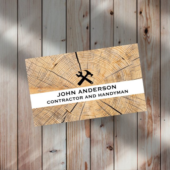 Modern Construction Handyman Contractor Renovation Business Card (Creator Uploaded)
