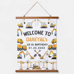 Modern Construction Simple Kid's Birthday Hanging Tapestry