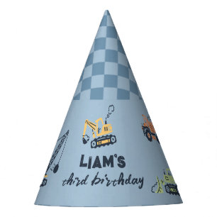 Modern Construction Truck Birthday Hat