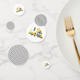 Modern Construction Vehicle Birthday Party Big One Confetti
