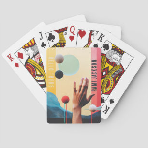 Modern Contemporary Abstract Colourful Name Playing Cards