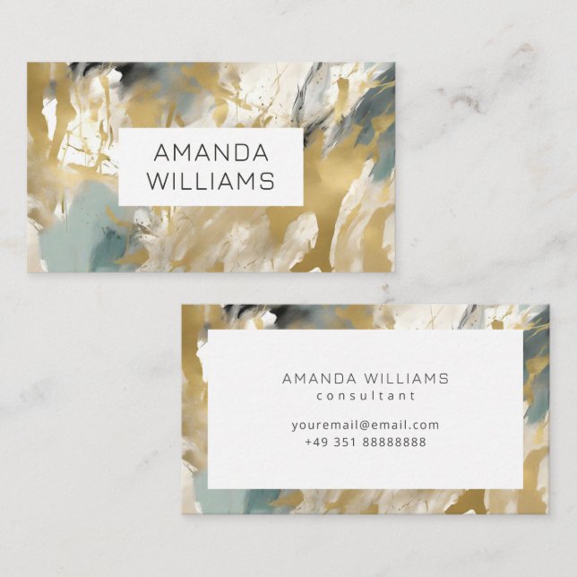 Modern Contemporary Abstract Consultant Business Card (Front/Back)