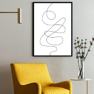 Modern Contemporary Abstract Continuous Line Art Poster