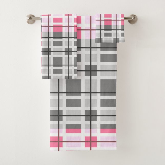 Modern Contemporary Abstract Pattern Bath Towel Set (Insitu)