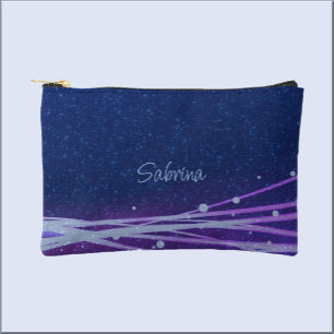 Modern & Contemporary Blue & Purple Lights Accessory Pouch