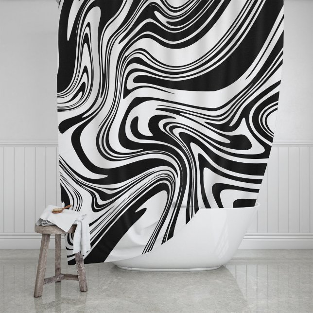 Modern Contemporary Bold Large Scale Abstract  Shower Curtain (Creator Uploaded)