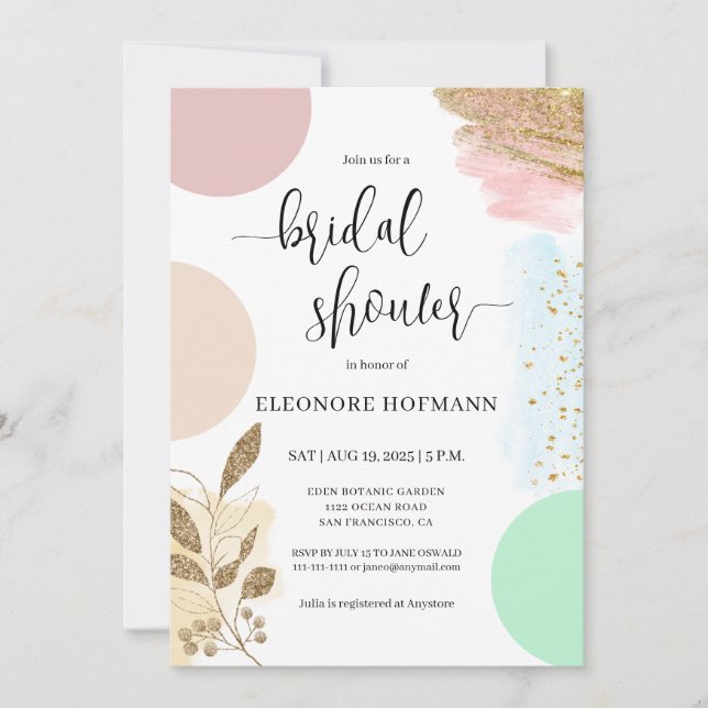 Modern Contemporary Bridal Shower Invitation (Front)