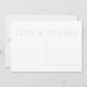 Modern Contemporary Custom Message Love & Thanks Thank You Card