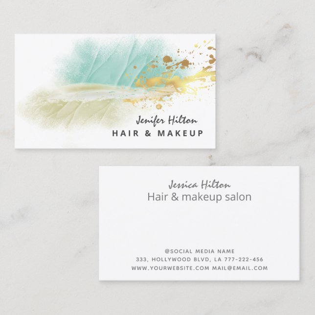 Modern Contemporary elegant abstract gold Business Business Card (Front/Back)