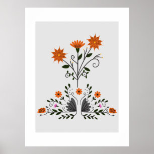 Modern Contemporary Floral Poster
