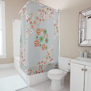 Modern Contemporary Floral Shower Curtain