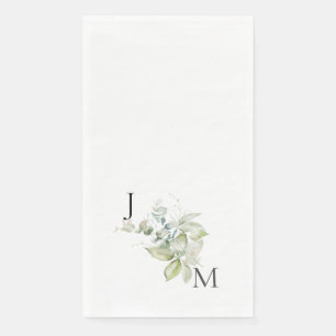Modern & Contemporary Foliage Monogram Paper Gues Napkin