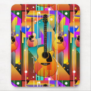 Modern Contemporary Geometric Guitar  Mouse Pad