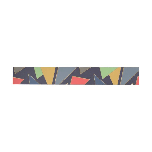 Modern Contemporary Gold Strokes Colourful Triangl Wrap Around Label (Individual)