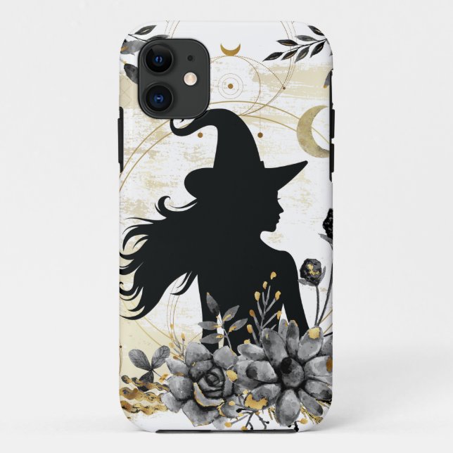 Modern contemporary Halloween witch 3 Case-Mate iPhone Case (Back)