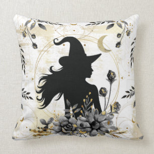 Modern contemporary Halloween witch 3 Cushion