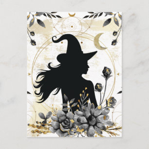Modern contemporary Halloween witch 3 Postcard