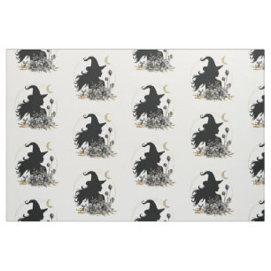 Modern contemporary Halloween witch Fabric