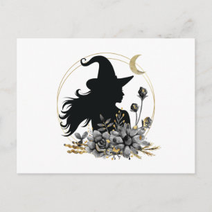 Modern contemporary Halloween witch Postcard