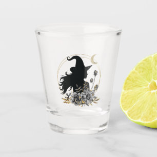 Modern contemporary Halloween witch Shot Glass