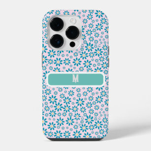 Modern Contemporary Initial Daisy Flower iPhone 14 Pro Case