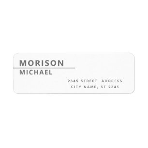 Modern contemporary minimalist return address lab label
