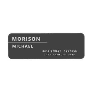 Modern contemporary minimalist return address  return address label