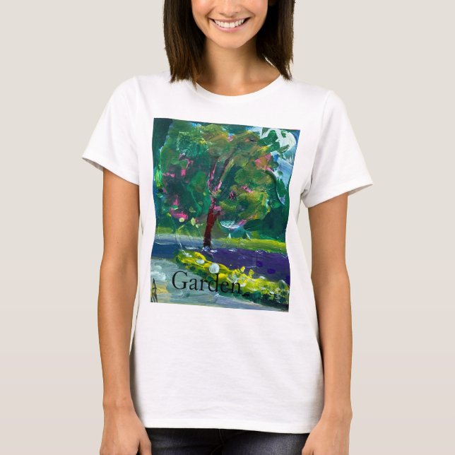Modern contemporary painting . Summer garden T-Shirt (Front)