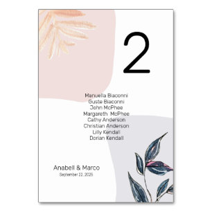 Modern Contemporary Table number Card