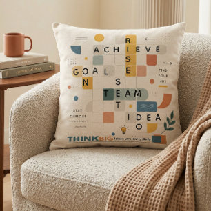  Modern contemporary typography  geometric cool Cushion