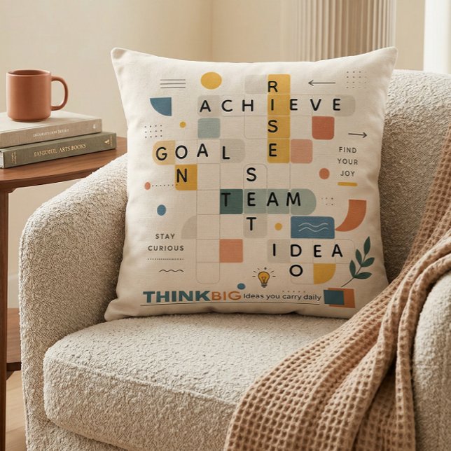  Modern contemporary typography  geometric cool Cushion (Creator Uploaded)