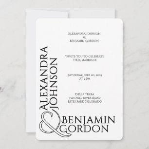 Modern Contemporary Typograpy Urban Chic Wedding Invitation
