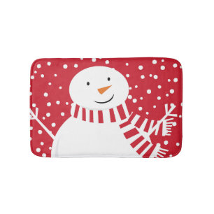 modern contemporary winter snowman bath mat