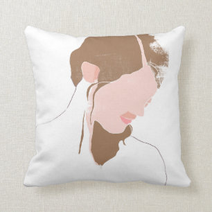 Modern Contour Portrait Cushion