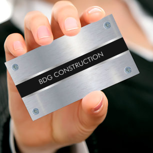 Modern Contractor Business Card with Custom Logo